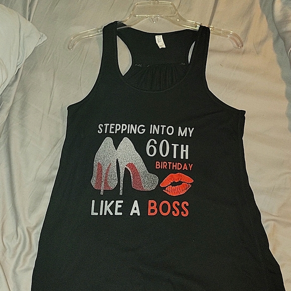 Bella Canvas Tops - Bella Racer Back" Stepping into my 60th Birthday LIKE A BOSS"
